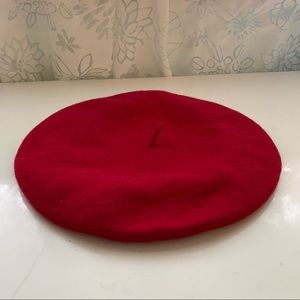 Red felt beret